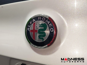 Alfa Romeo Giulia Carbon Fiber Rear Emblem Frame Trim - Italian Theme